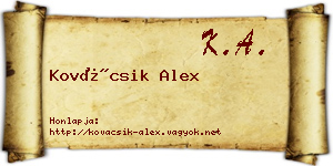 Kovácsik Alex névjegykártya